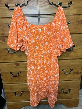Harper floral orange dress